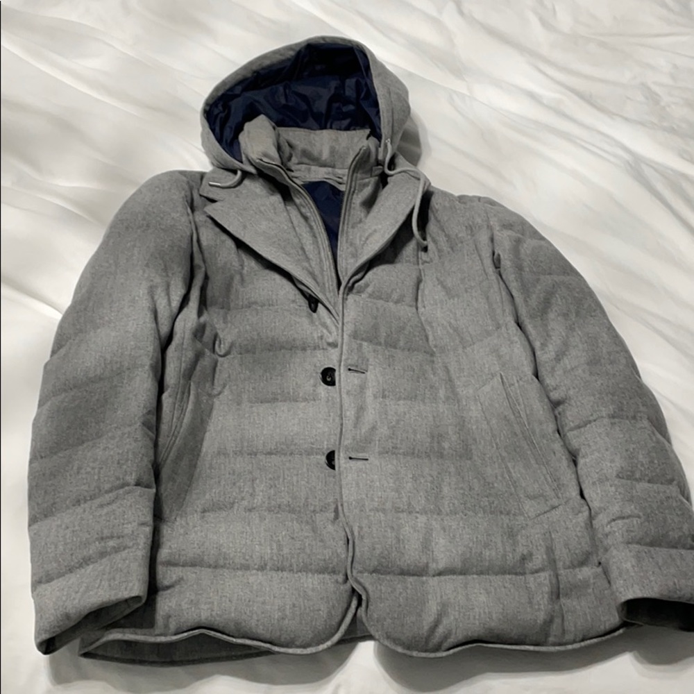 Suit Supply Men’s Light Grey Padded Coat Size 42